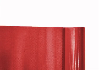 Red PVC Coated Tarpaulin Fabric Canvas UV Treatment High Tearing Strength